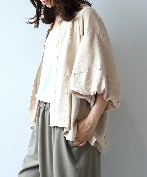 leswel(レスウェル)の「【M/L】ラグランスリーブハシゴレースブラウス(シャツ/ブラウス・レディース・チャコールグレー/クリーム/ブラウン・M/L)」の13枚目の写真
