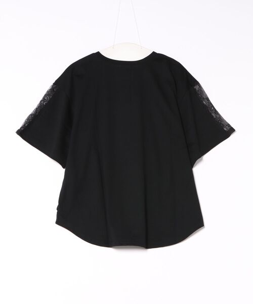 INTERPLANET（インタープラネット）の「発泡レースプリントＴ（Tシャツ/カットソー・レディース・ブラック/オフホワイト・FREE）」の21枚目の写真