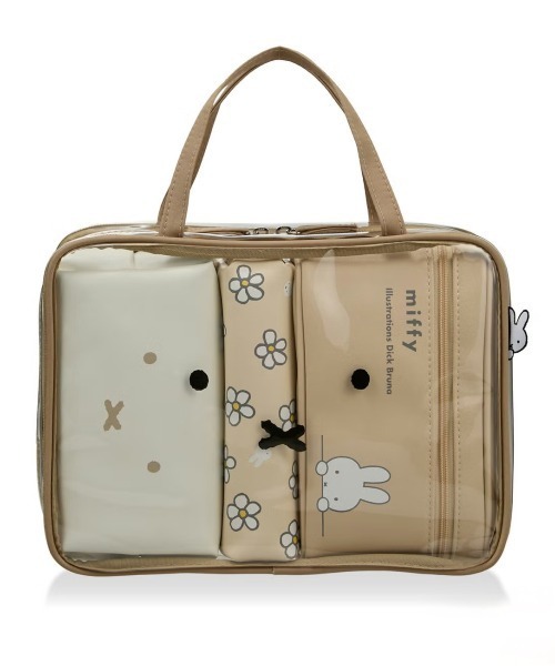 Miffy( ミッフィー)の「【miffy/ミッフィー】 トラベルポーチセット(ポーチ・レディース・ベージュ/ブラック・FREE)」の2枚目の写真