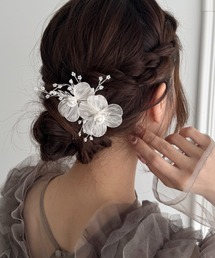 sowang（ソワン）の「オーガンジーフラワーヘアクリップ（バレッタ/ヘアクリップ）」