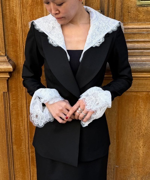 JENNE(ジェンヌ)の「2WAYクラシカルレースジャケット(その他アウター・レディース・ブラック/グレー・SMALL/LARGE/MEDIUM)」の7枚目の写真