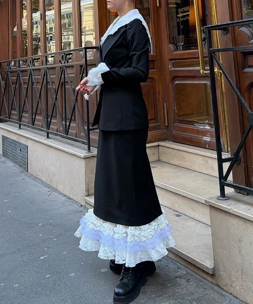 JENNE(ジェンヌ)の「2WAYクラシカルレースジャケット(その他アウター・レディース・ブラック/グレー・SMALL/LARGE/MEDIUM)」の10枚目の写真