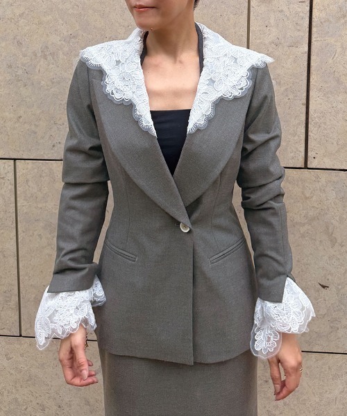 JENNE(ジェンヌ)の「2WAYクラシカルレースジャケット(その他アウター・レディース・ブラック/グレー・SMALL/LARGE/MEDIUM)」の19枚目の写真