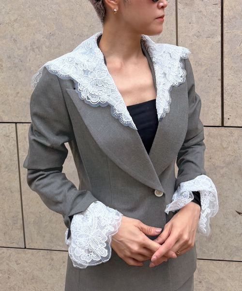 JENNE(ジェンヌ)の「2WAYクラシカルレースジャケット(その他アウター・レディース・ブラック/グレー・SMALL/LARGE/MEDIUM)」の22枚目の写真