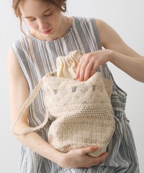 Crisp(クリスプ)の「crochet shoulder bucket bag / クロシェショルダーバケットバッグ(ショルダーバッグ・レディース・ナチュラル・FREE)」の5枚目の写真