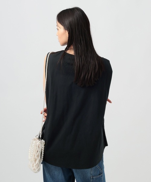 BAYFLOW(ベイフロー)の「フロントシャーリングノースリーブ(Tシャツ/カットソー・レディース・ブラウン/オフホワイト/ブラック・FREE)」の20枚目の写真