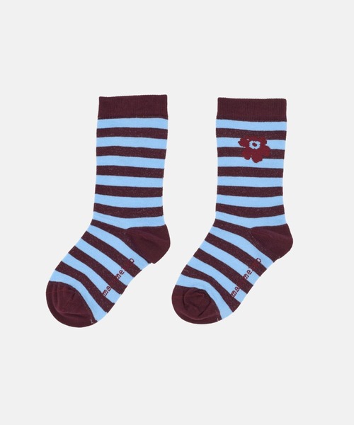 marimekko(マリメッコ)の「【Kids】Makeinen Tasaraita Uni /Socks(ソックス/靴下・キッズ・ブルー × パープル・31/25/28/22/19)」の1枚目の写真