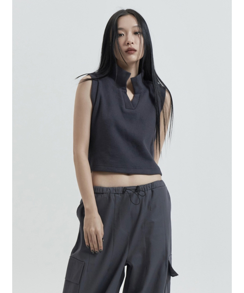 VADEFY(ヴァデファイ)の「スリーブレスカラータンク, スレートグレー(Tシャツ/カットソー・レディース・その他・ONE SIZE)」の3枚目の写真