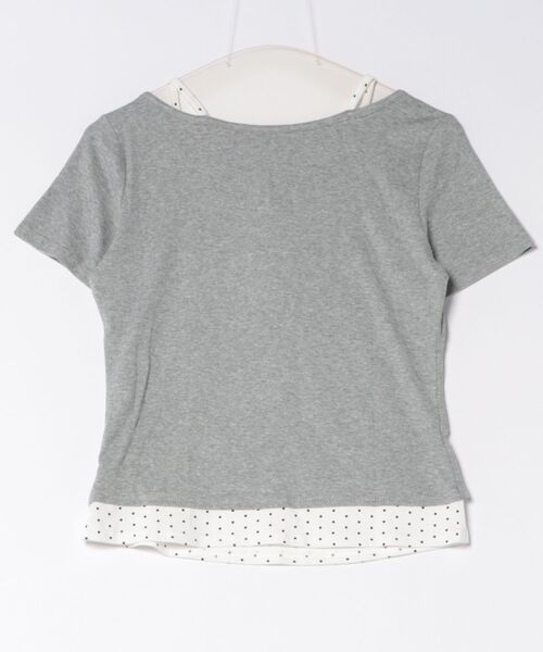 Nia（ニア）の「Nia(ニア)/ドットレイヤード風ヘンリーネックトップス（Tシャツ/カットソー・レディース・グレー/グレイッシュブルー/ホワイト・FREE）」の17枚目の写真