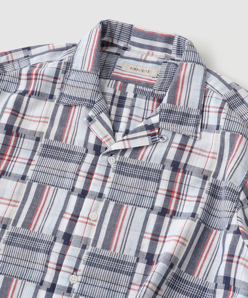 B.C STOCK(ベーセーストック)の「Garment wash Madras シャツ(シャツ/ブラウス・メンズ・ブルー系その他/ブラック・MEDIUM/LARGE)」の5枚目の写真
