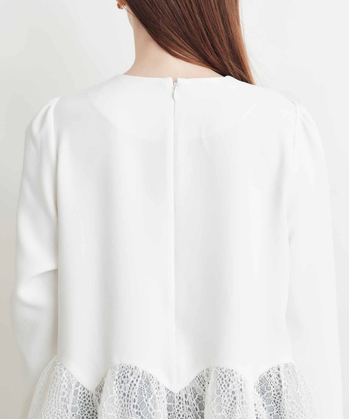 PICCIN PERLA(ピッチンペルラ)の「レースペプラムブラウス(シャツ/ブラウス・レディース・オフホワイト/ブラック・M)」の17枚目の写真