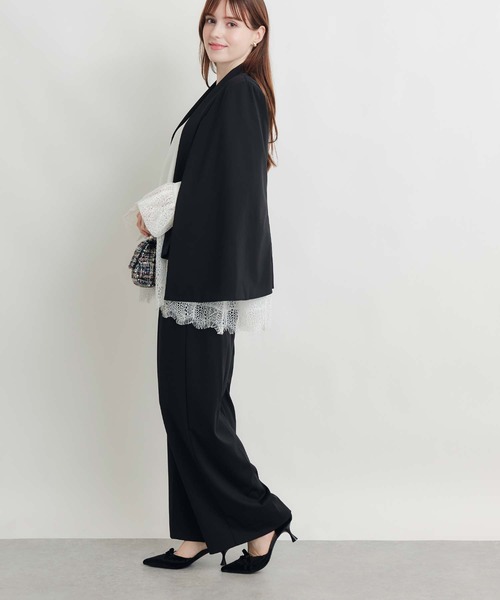 PICCIN PERLA(ピッチンペルラ)の「レースペプラムブラウス(シャツ/ブラウス・レディース・オフホワイト/ブラック・M)」の7枚目の写真