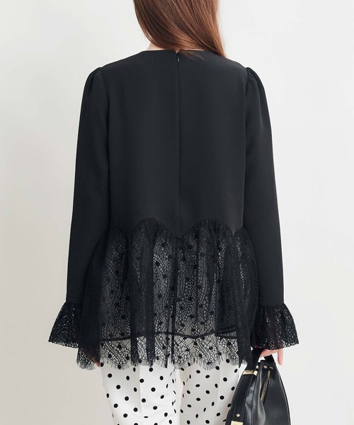 PICCIN PERLA(ピッチンペルラ)の「レースペプラムブラウス(シャツ/ブラウス・レディース・オフホワイト/ブラック・M)」の10枚目の写真