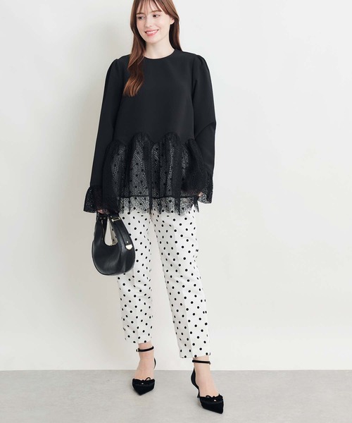 PICCIN PERLA(ピッチンペルラ)の「レースペプラムブラウス(シャツ/ブラウス・レディース・オフホワイト/ブラック・M)」の11枚目の写真