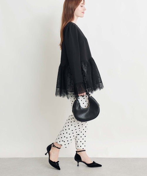 PICCIN PERLA(ピッチンペルラ)の「レースペプラムブラウス(シャツ/ブラウス・レディース・オフホワイト/ブラック・M)」の12枚目の写真