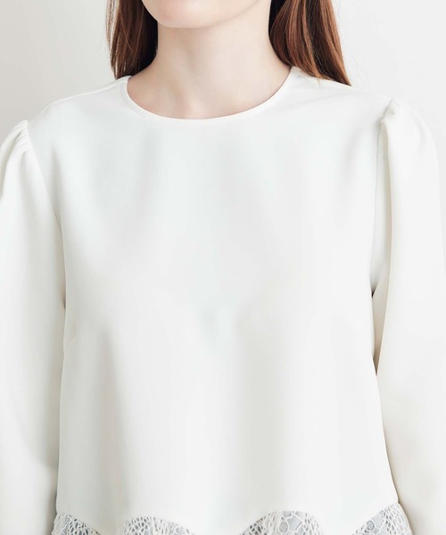 PICCIN PERLA(ピッチンペルラ)の「レースペプラムブラウス(シャツ/ブラウス・レディース・オフホワイト/ブラック・M)」の14枚目の写真