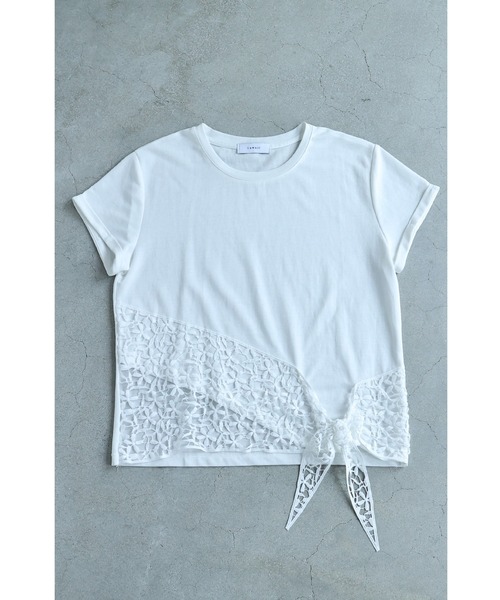 cawaii（カワイイ）の「結ぶレース裾Tシャツトップス（Tシャツ/カットソー・レディース・ブラック/ホワイト・FREE）」の13枚目の写真