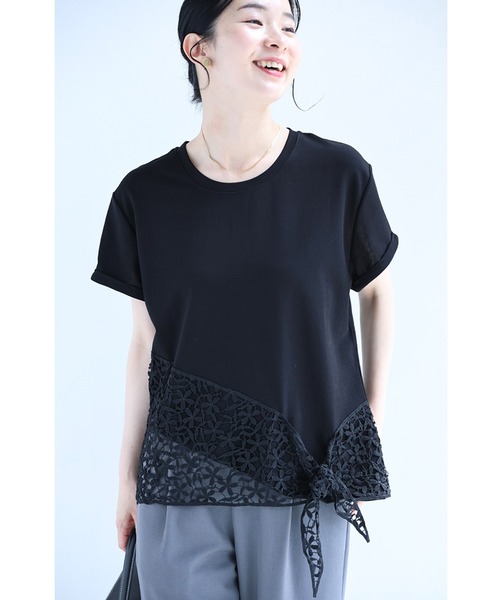 cawaii（カワイイ）の「結ぶレース裾Tシャツトップス（Tシャツ/カットソー・レディース・ブラック/ホワイト・FREE）」の20枚目の写真