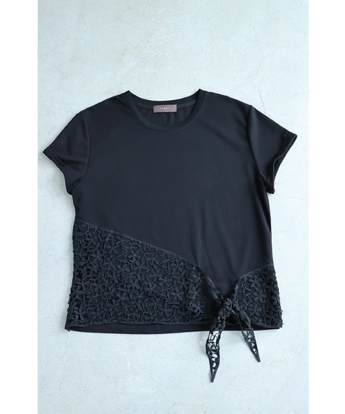 cawaii（カワイイ）の「結ぶレース裾Tシャツトップス（Tシャツ/カットソー・レディース・ブラック/ホワイト・FREE）」の6枚目の写真