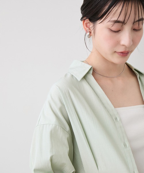 VIS(ビス)の「ウエストサイドリボンスキッパーシャツ(シャツ/ブラウス・レディース・グリーン系その他/オフホワイト・FREE)」の15枚目の写真