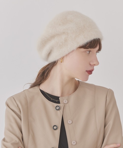 Chapeau d' O(シャポードオー)の「Chapeau d' O AG Beret Beanie / シャポードオー(ハンチング/ベレー帽・レディース・ブラウン/ブラック/グレー/レオパード/ピンク/ライトベージュ・FREE)」の19枚目の写真