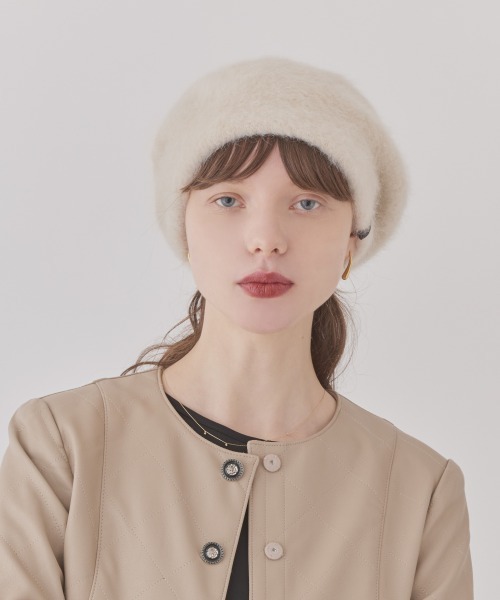 Chapeau d' O(シャポードオー)の「Chapeau d' O AG Beret Beanie / シャポードオー(ハンチング/ベレー帽・レディース・ブラウン/ブラック/グレー/レオパード/ピンク/ライトベージュ・FREE)」の20枚目の写真