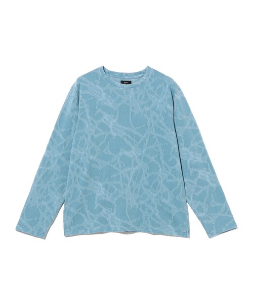 BEAMS(ビームス)の「ライトニング ジャカード ロングスリーブ Tシャツ(Tシャツ/カットソー・メンズ・グレー/ブルー・S/M/L/XL)」の2枚目の写真