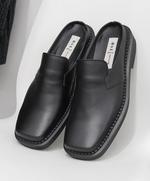 1111clothing(ワンフォークロージング)の「ボリュームアップ スクエアミュールサンダル / Volume Up Square Mule Sandals(サンダル・メンズ・ホワイト/ブラック・26cm/27cm/28cm)」の1枚目の写真