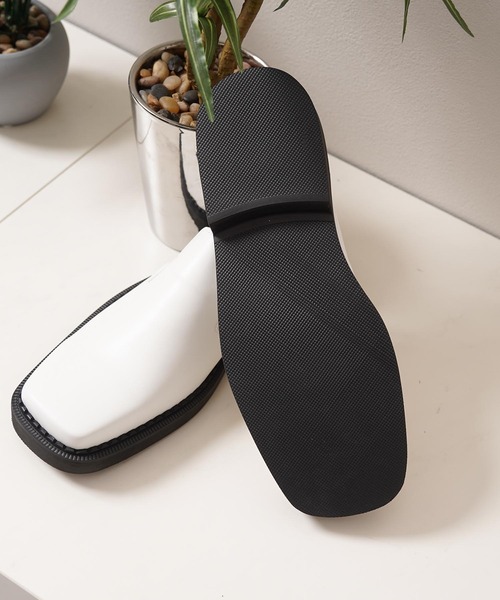 1111clothing(ワンフォークロージング)の「ボリュームアップ スクエアミュールサンダル / Volume Up Square Mule Sandals(サンダル・メンズ・ホワイト/ブラック・26cm/27cm/28cm)」の10枚目の写真
