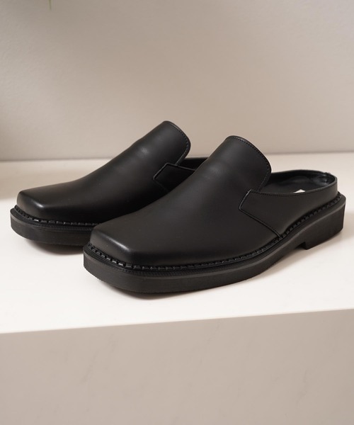 1111clothing(ワンフォークロージング)の「ボリュームアップ スクエアミュールサンダル / Volume Up Square Mule Sandals(サンダル・メンズ・ホワイト/ブラック・26cm/27cm/28cm)」の15枚目の写真