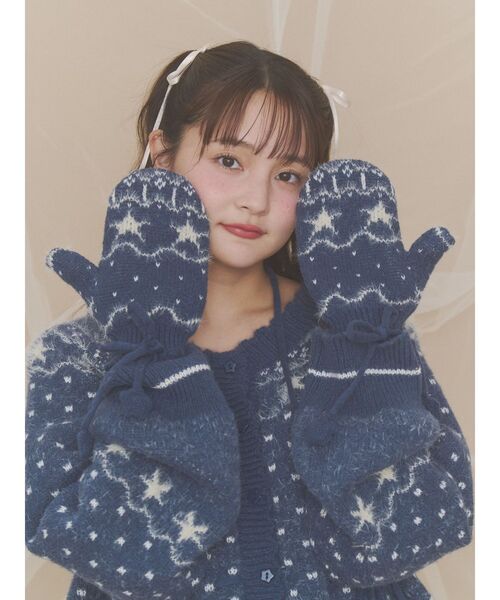 merry jenny（メリージェニー）の「おほしさまニットカーディガン（カーディガン/ボレロ・レディース・ミント/ネイビー/アイボリー/ピンク・FREE）」の18枚目の写真