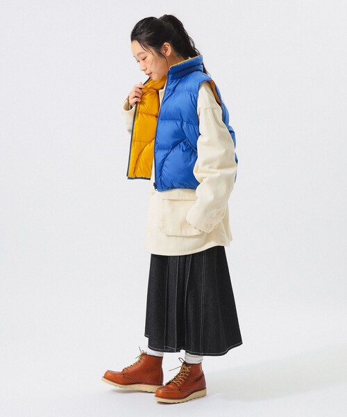 BEAMS BOY(ビームスボーイ)の「リバーシブル ダウン べスト(ダウンベスト・レディース・ベージュ/ブルー/パープル・1/2)」の11枚目の写真
