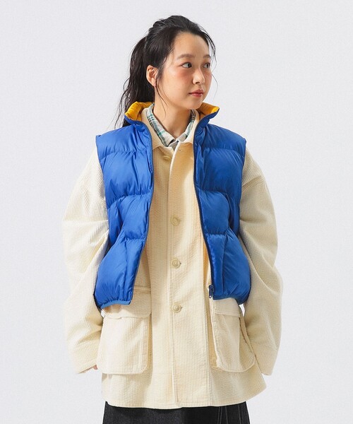 BEAMS BOY(ビームスボーイ)の「リバーシブル ダウン べスト(ダウンベスト・レディース・ベージュ/ブルー/パープル・1/2)」の13枚目の写真