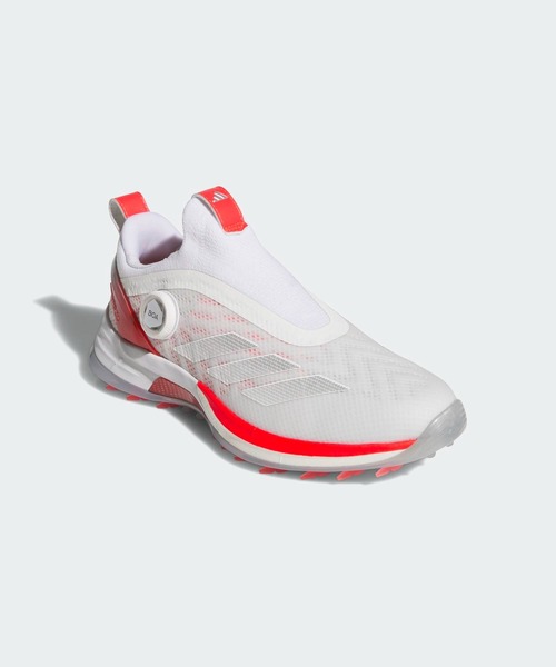adidas（アディダス）の「ウィメンズ アディゼロ ゼッドジー 25 ボア【adidas Golf/アディダスゴルフ】（スニーカー・レディース・ホワイト×レッド・22.5cm/23.5cm/24.5cm/25.5cm/23.0cm/24.0cm/25.0cm/26.0cm/22.0cm）」の4枚目の写真