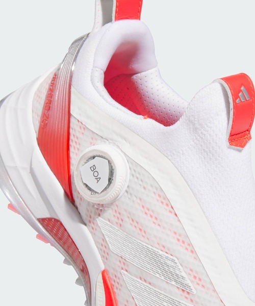 adidas（アディダス）の「ウィメンズ アディゼロ ゼッドジー 25 ボア【adidas Golf/アディダスゴルフ】（スニーカー・レディース・ホワイト×レッド・22.5cm/23.5cm/24.5cm/25.5cm/23.0cm/24.0cm/25.0cm/26.0cm/22.0cm）」の7枚目の写真