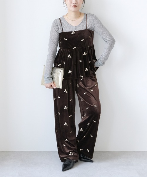 reca(レカ)の「小花柄刺繍ベロアパンツ(その他パンツ・レディース・ブラウン・FREE)」の13枚目の写真