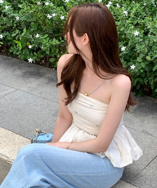 Girly Doll(ガーリードール)の「ペプラムギャザーチューブトップ(チューブトップ・レディース・チェック/ブラック/ホワイト・FREE)」の16枚目の写真