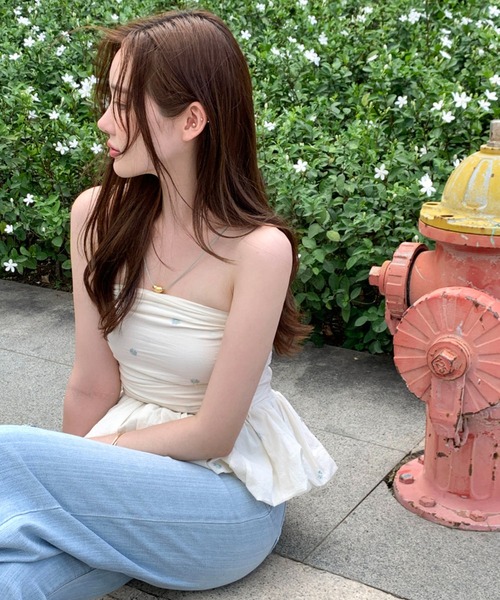 Girly Doll(ガーリードール)の「ペプラムギャザーチューブトップ(チューブトップ・レディース・チェック/ブラック/ホワイト・FREE)」の17枚目の写真