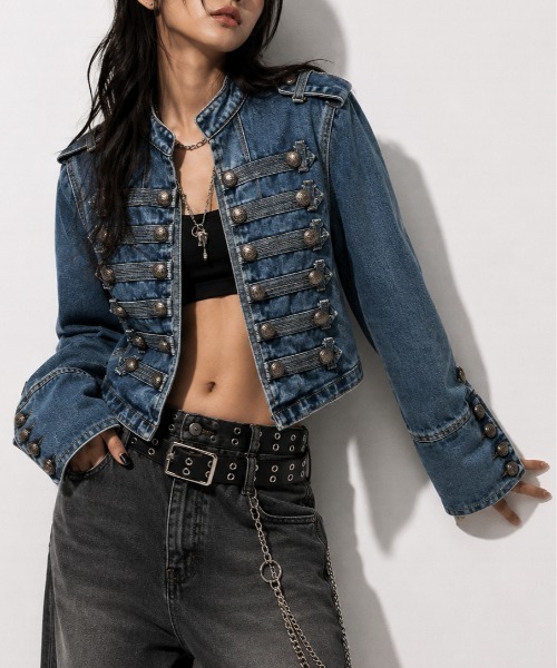 Buffalo Bobs 七分 ジャケット サイズ1 archive ギャル BUFFALO BOBS｜バッファローボブズのジャケット/アウター（ブルー