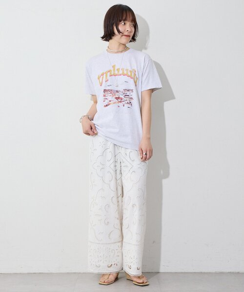 Whim Gazette(ウィムガゼット)の「夜景Tシャツ(Tシャツ/カットソー・レディース・チャコールグレー/ベージュ・FREE)」の21枚目の写真