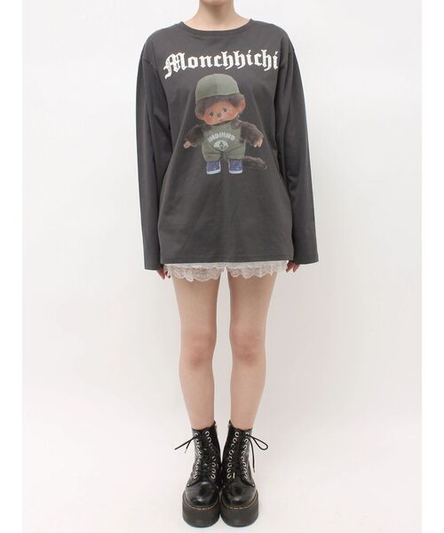 jouetie(ジュエティ)の「【monchhichi×jouetie】スタッズフォトルーズロンT(Tシャツ/カットソー・レディース・ピンク/アイボリー/ブラック・FREE)」の21枚目の写真
