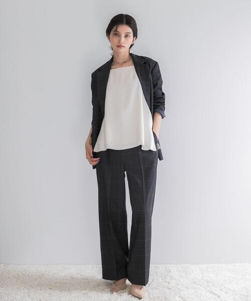 URBAN RESEARCH ROSSO WOMEN(アーバンリサーチ ロッソ)の「サイドベルトデザインチェックパンツ(その他パンツ・レディース・ブルー系その他/ベージュ系その他・36/38)」の1枚目の写真