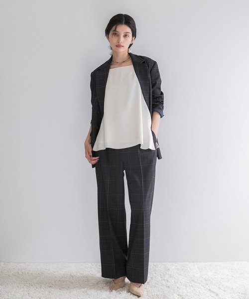 URBAN RESEARCH ROSSO WOMEN(アーバンリサーチ ロッソ)の「サイドベルトデザインチェックパンツ(その他パンツ・レディース・ブルー系その他/ベージュ系その他・36/38)」の1枚目の写真
