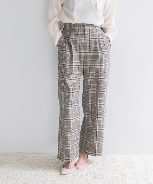 URBAN RESEARCH ROSSO WOMEN(アーバンリサーチ ロッソ)の「サイドベルトデザインチェックパンツ(その他パンツ・レディース・ブルー系その他/ベージュ系その他・36/38)」の7枚目の写真