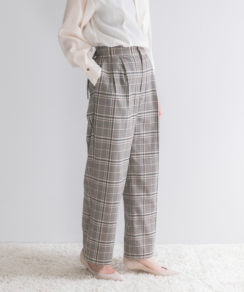 URBAN RESEARCH ROSSO WOMEN(アーバンリサーチ ロッソ)の「サイドベルトデザインチェックパンツ(その他パンツ・レディース・ブルー系その他/ベージュ系その他・36/38)」の9枚目の写真