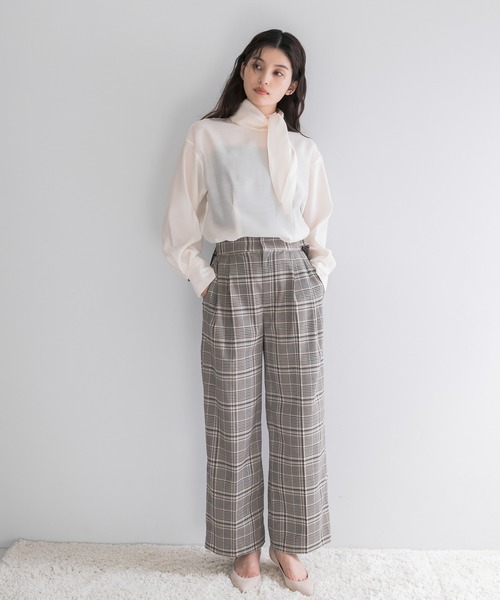 URBAN RESEARCH ROSSO WOMEN(アーバンリサーチ ロッソ)の「サイドベルトデザインチェックパンツ(その他パンツ・レディース・ブルー系その他/ベージュ系その他・36/38)」の12枚目の写真