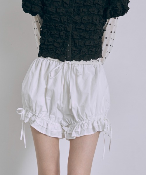 EN NEUME（エンノイム）の「Frill Hem Bloomers（その他パンツ・レディース・ネイビー/オフホワイト/ブラウン・FREE）」の6枚目の写真