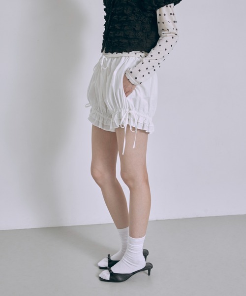 EN NEUME（エンノイム）の「Frill Hem Bloomers（その他パンツ・レディース・ネイビー/オフホワイト/ブラウン・FREE）」の5枚目の写真