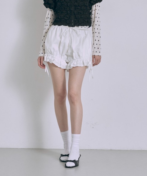 EN NEUME（エンノイム）の「Frill Hem Bloomers（その他パンツ・レディース・ネイビー/オフホワイト/ブラウン・FREE）」の4枚目の写真