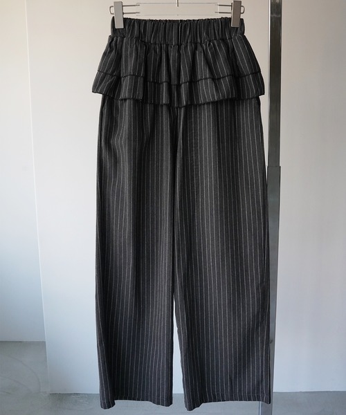 SANSeLF(サンセルフ)の「【SANSeLF】ティアードフリルストライプパンツ saw26a015(その他パンツ・レディース・グレー/ブラック・FREE)」の21枚目の写真